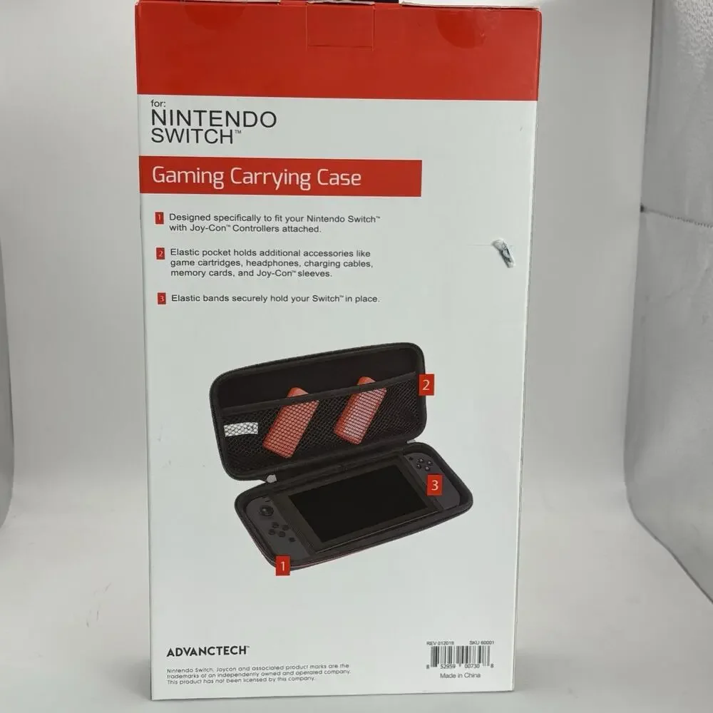 Nintendo Switch PRO TRAVEL Case Advanctech BLACK NEW IN BOX Switch Not Included